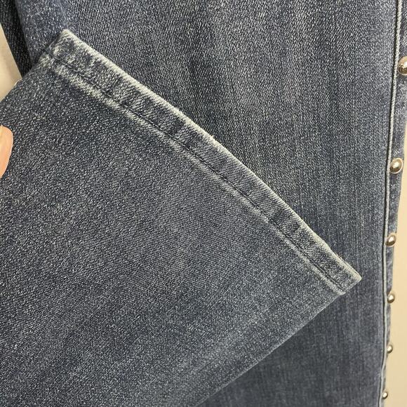 Judy Blue Tell Me About It Straight Fit Jeans Size 11/30 Blue Studded Stretch - Picture 11 of 16